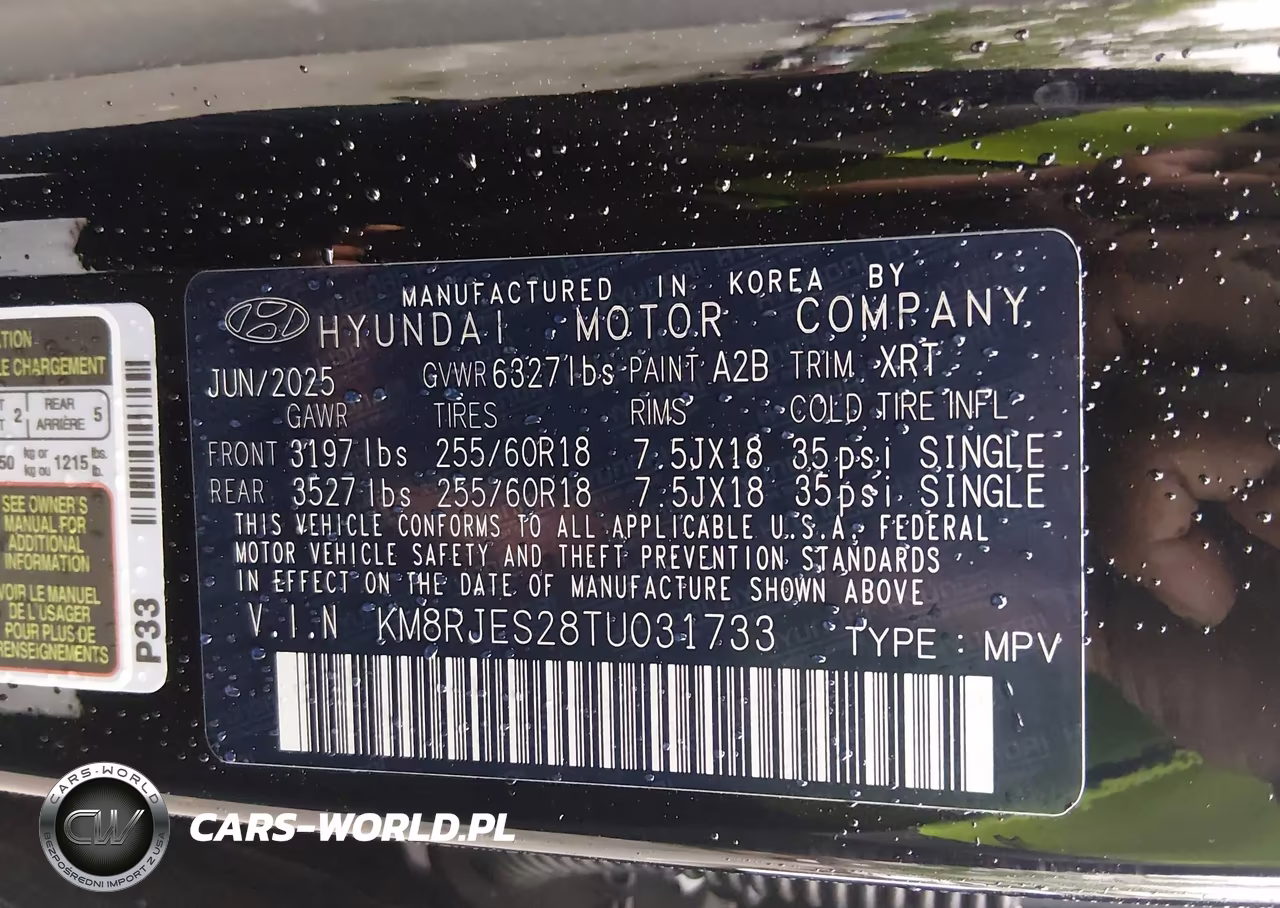 2026 Hyundai Palisade Xrt Pro VIN:KM8RJES28TU031733 - 9
