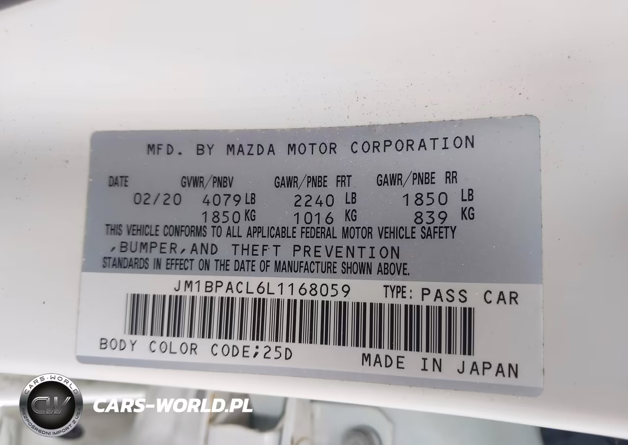 2020 Mazda Mazda3 Select Package VIN:JM1BPACL6L1168059 - 9