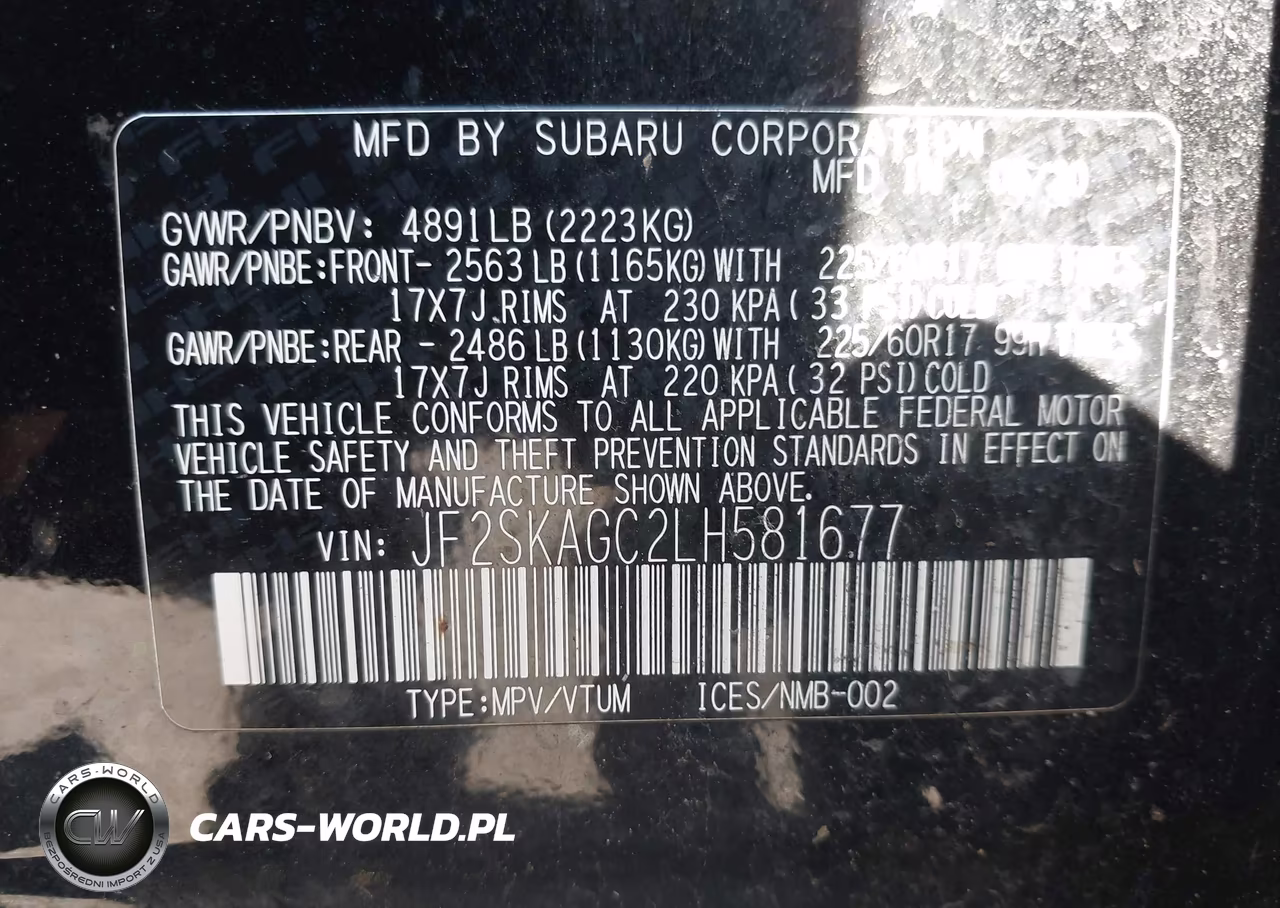 2020 Subaru Forester Premium VIN:JF2SKAGC2LH581677 - 9