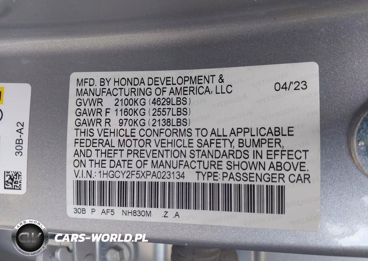 2023 Honda Accord Hybrid Sport VIN:1HGCY2F5XPA023134 - 9