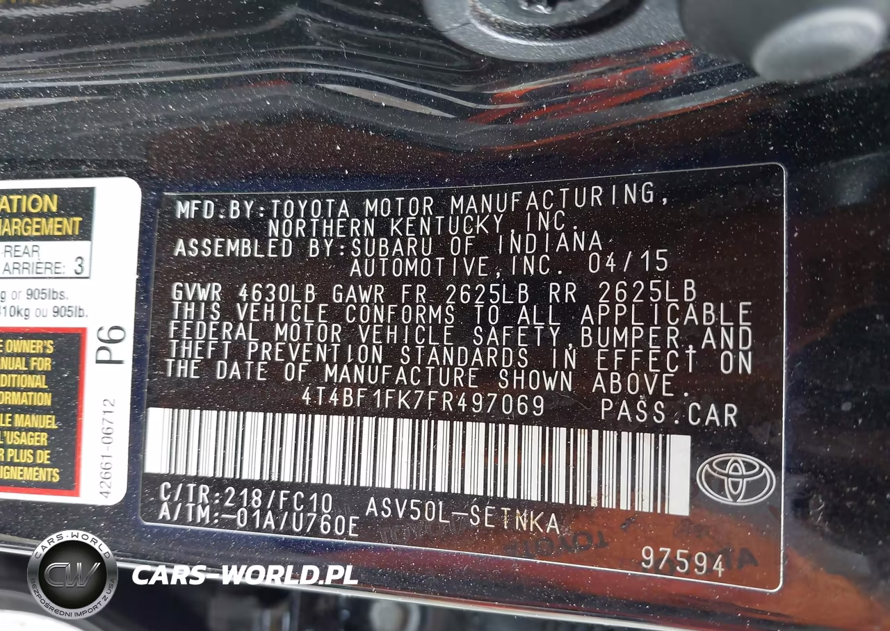 2015 Toyota Camry Le VIN:4T4BF1FK7FR497069 - 9