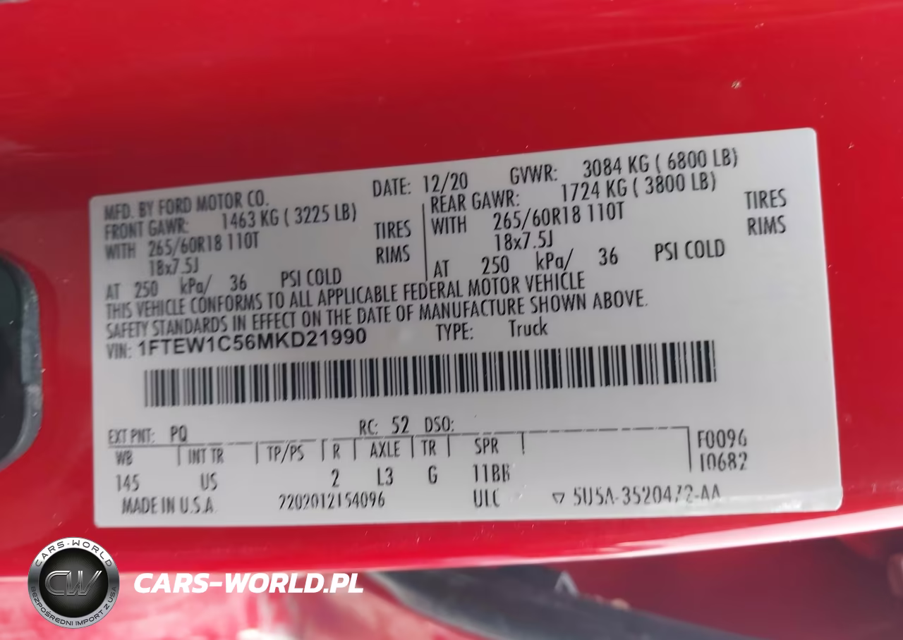 2021 Ford F-150 Xlt VIN:1FTEW1C56MKD21990 - 9