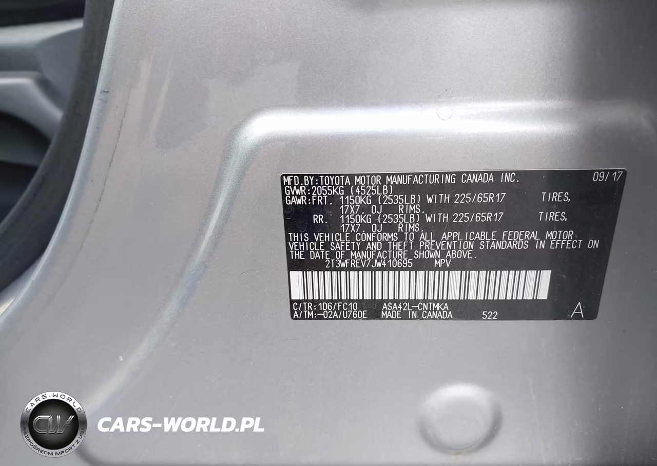 2018 Toyota Rav4 Xle VIN:2T3WFREV7JW410695 - 9