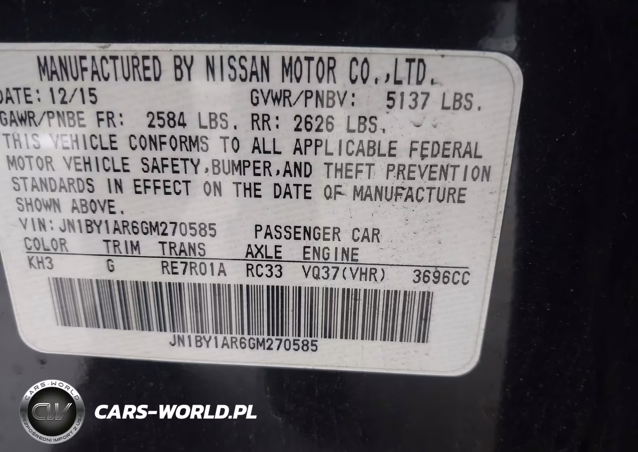 2016 Infiniti Q70 3.7X VIN:JN1BY1AR6GM270585 - 9