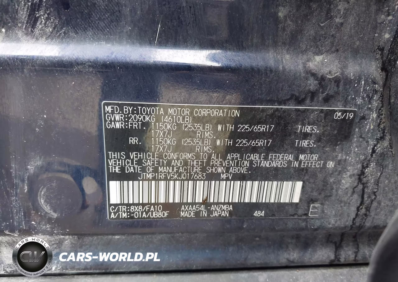 2019 Toyota Rav4 Xle VIN:JTMP1RFV5KJ017683 - 9