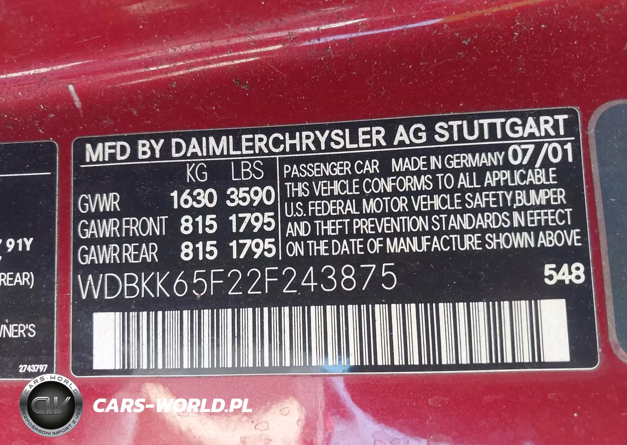 2002 Mercedes-Benz Slk 320 VIN:WDBKK65F22F243875 - 9