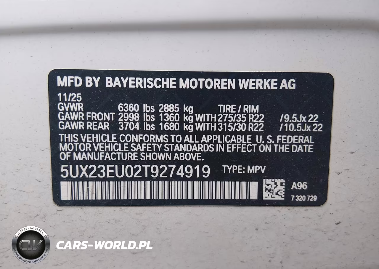 2026 BMW X5 xDrive40I VIN:5UX23EU02T9274919 - 9