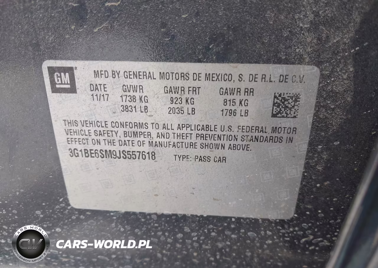 2018 Chevrolet Cruze Lt Auto VIN:3G1BE6SM9JS557618 - 9