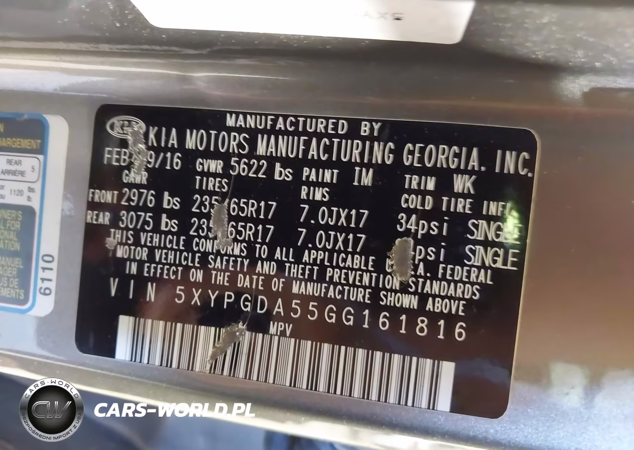 2016 Kia Sorento 3.3L Lx VIN:5XYPGDA55GG161816 - 9