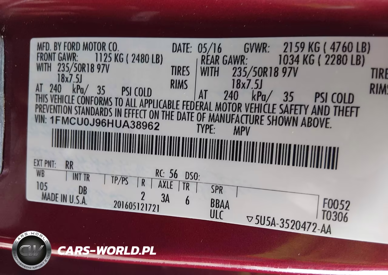 2017 Ford Escape Titanium VIN:1FMCU0J96HUA38962 - 9
