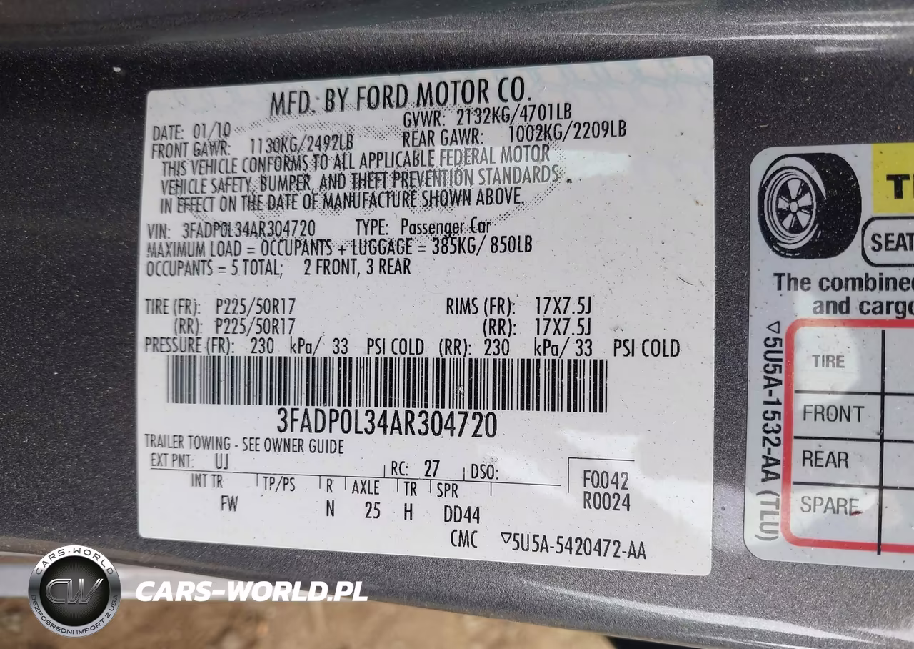 2010 Ford Fusion Hybrid VIN:3FADP0L34AR304720 - 9