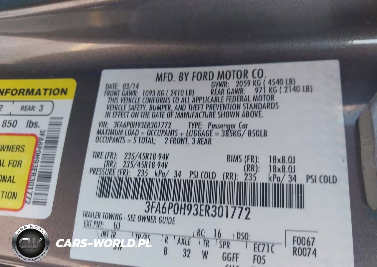 2014 Ford Fusion Se VIN:3FA6P0H93ER301772 - 9