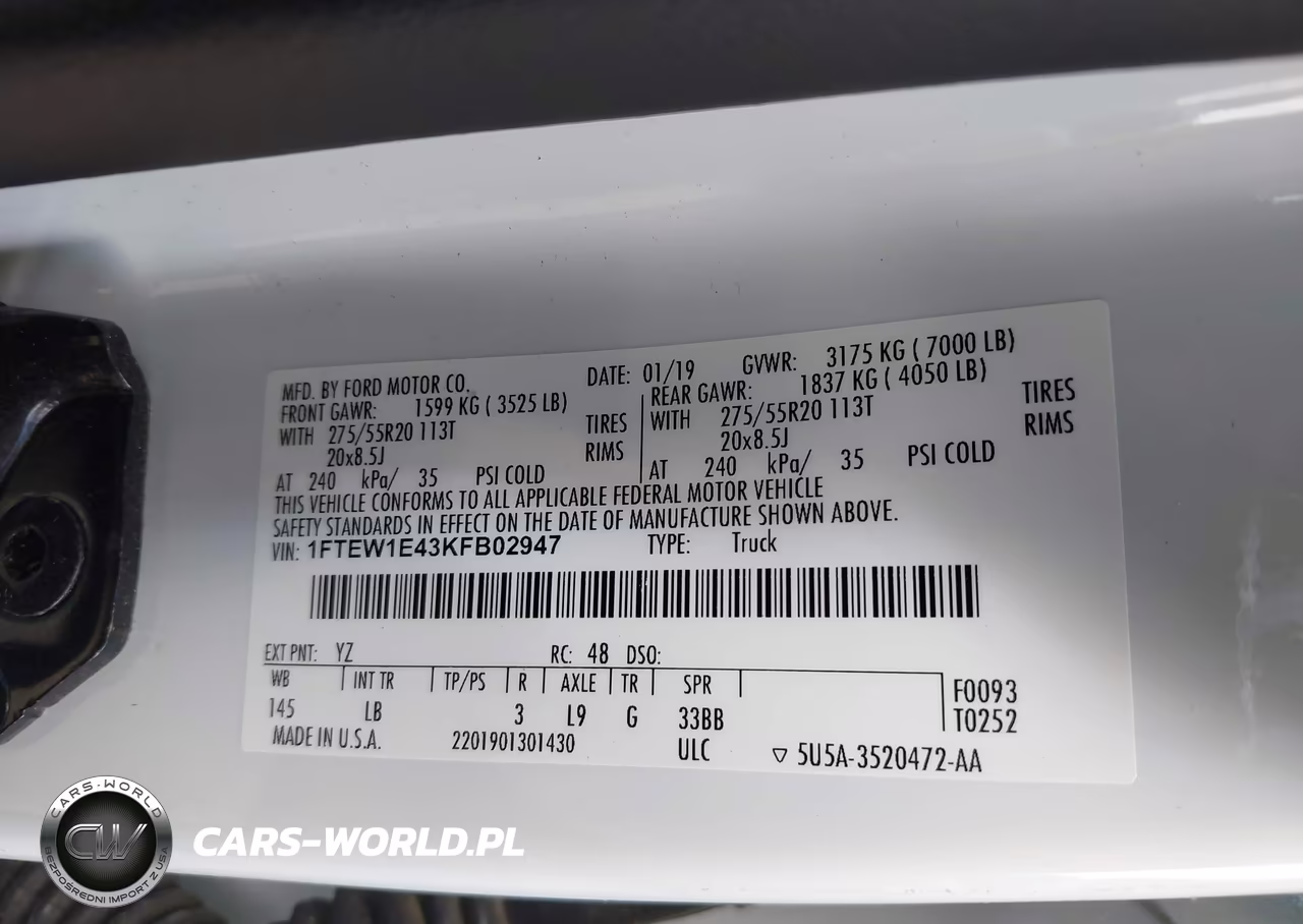 2019 Ford F-150 Lariat VIN:1FTEW1E43KFB02947 - 9
