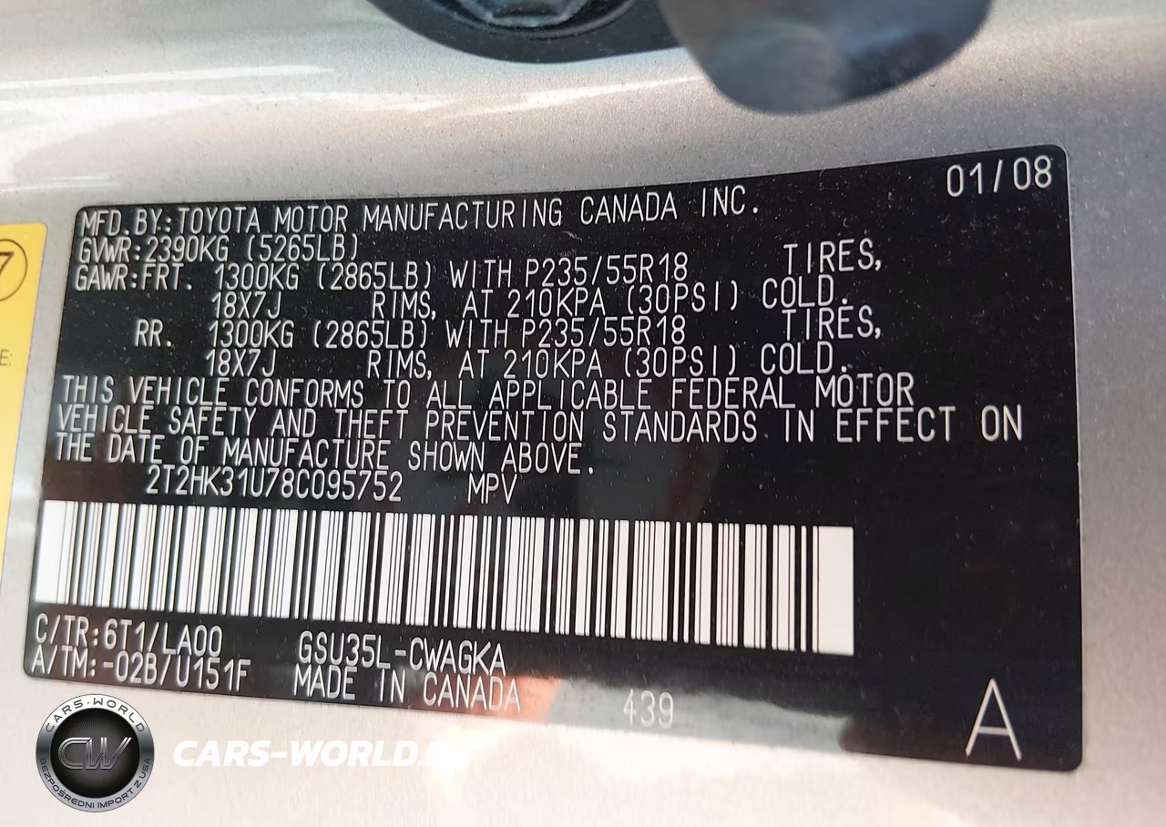 2008 Lexus Rx 350 VIN:2T2HK31U78C095752 - 9