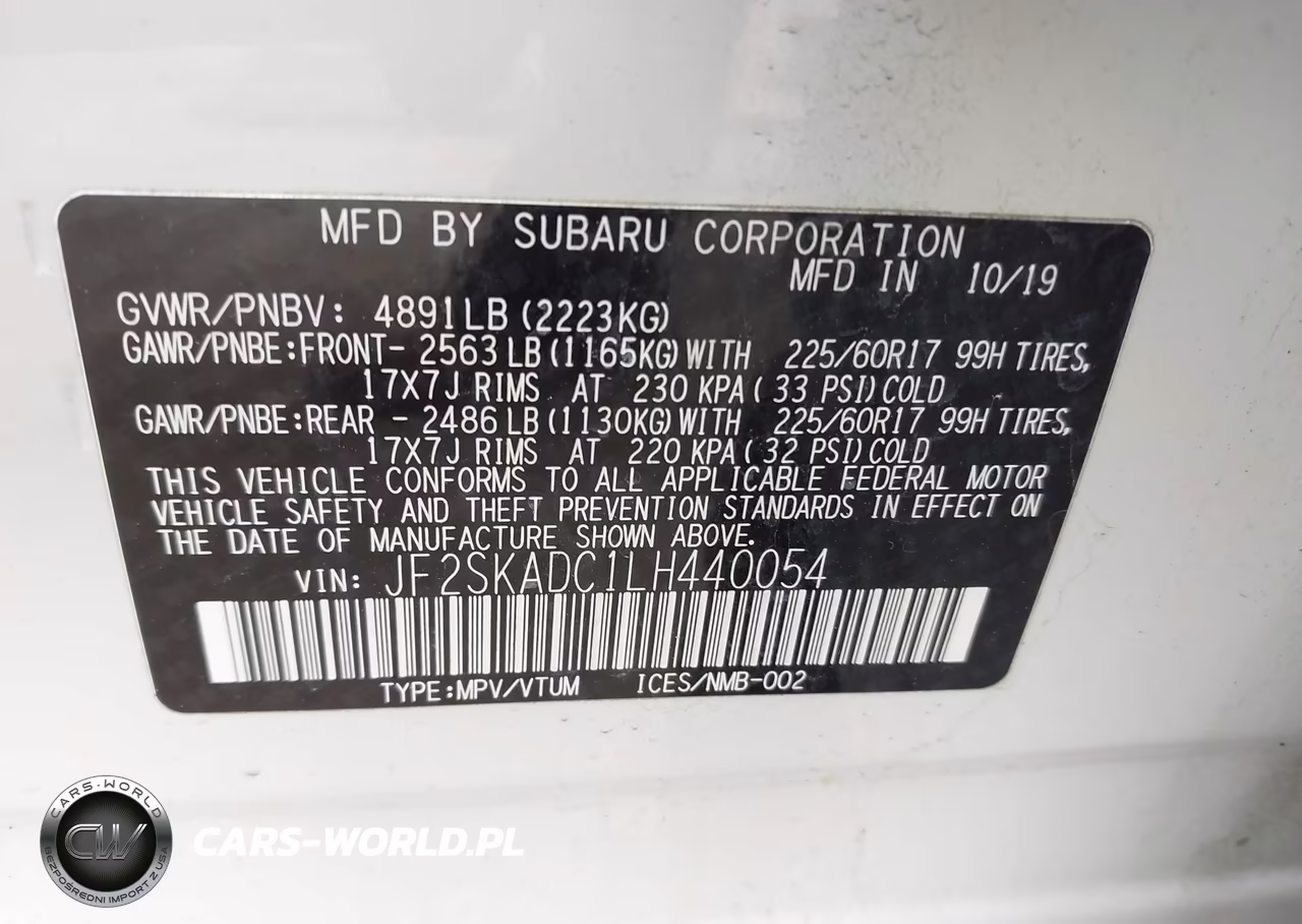 2020 Subaru Forester VIN:JF2SKADC1LH440054 - 9