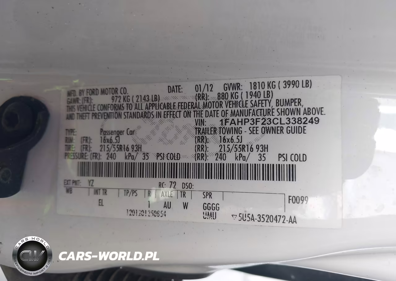 2012 Ford Focus Se VIN:1FAHP3F23CL338249 - 9