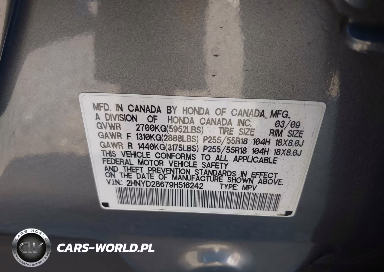 2009 Acura Mdx Technology Package VIN:2HNYD28679H516242 - 9