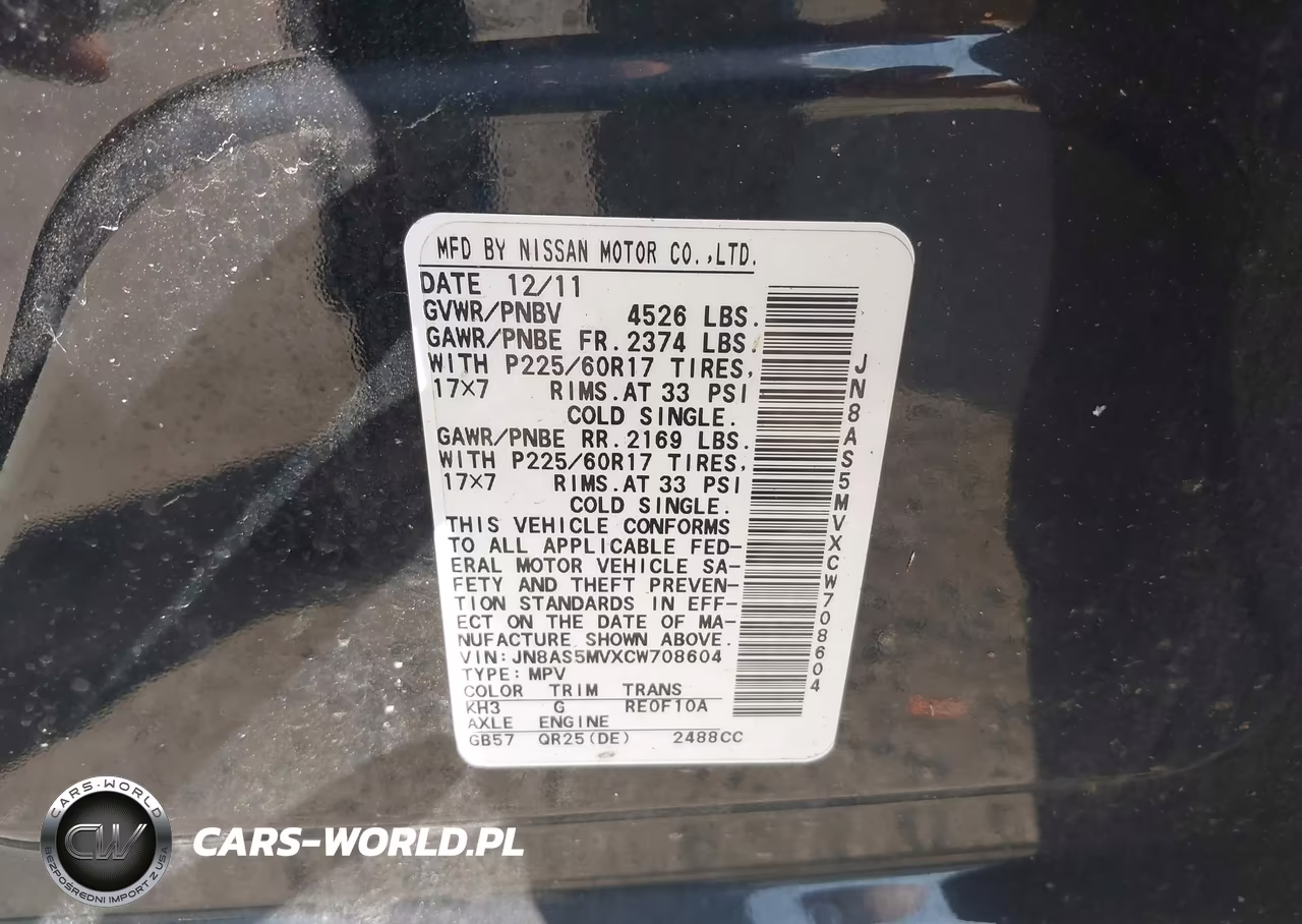 2012 Nissan Rogue Sv VIN:JN8AS5MVXCW708604 - 9