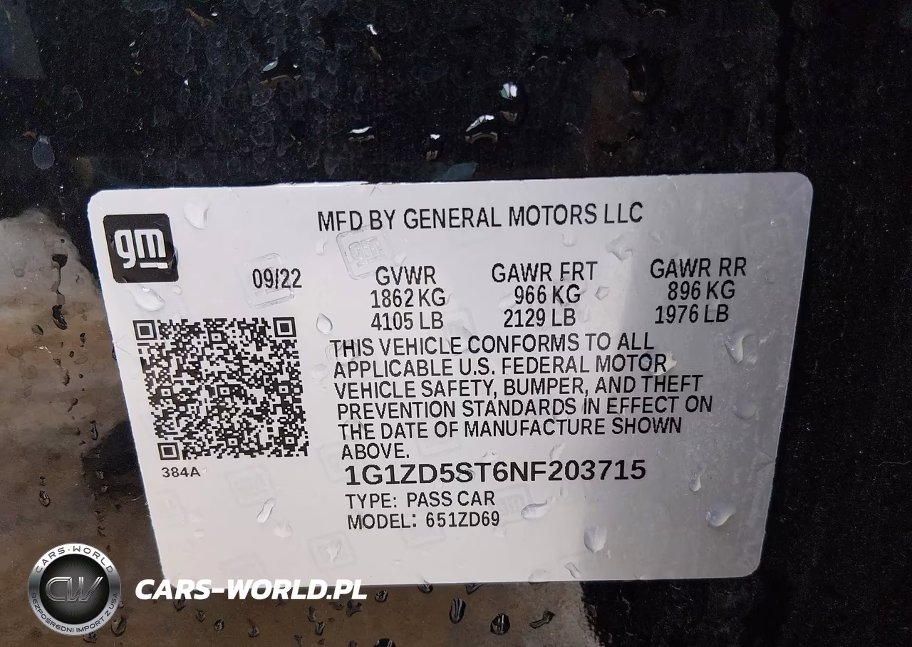 2022 Chevrolet Malibu Fwd Lt VIN:1G1ZD5ST6NF203715 - 9