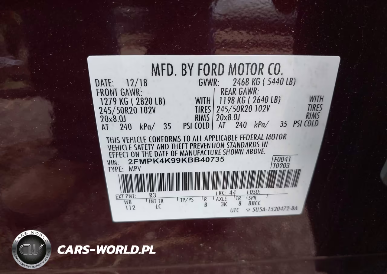2019 Ford Edge Titanium VIN:2FMPK4K99KBB40735 - 9