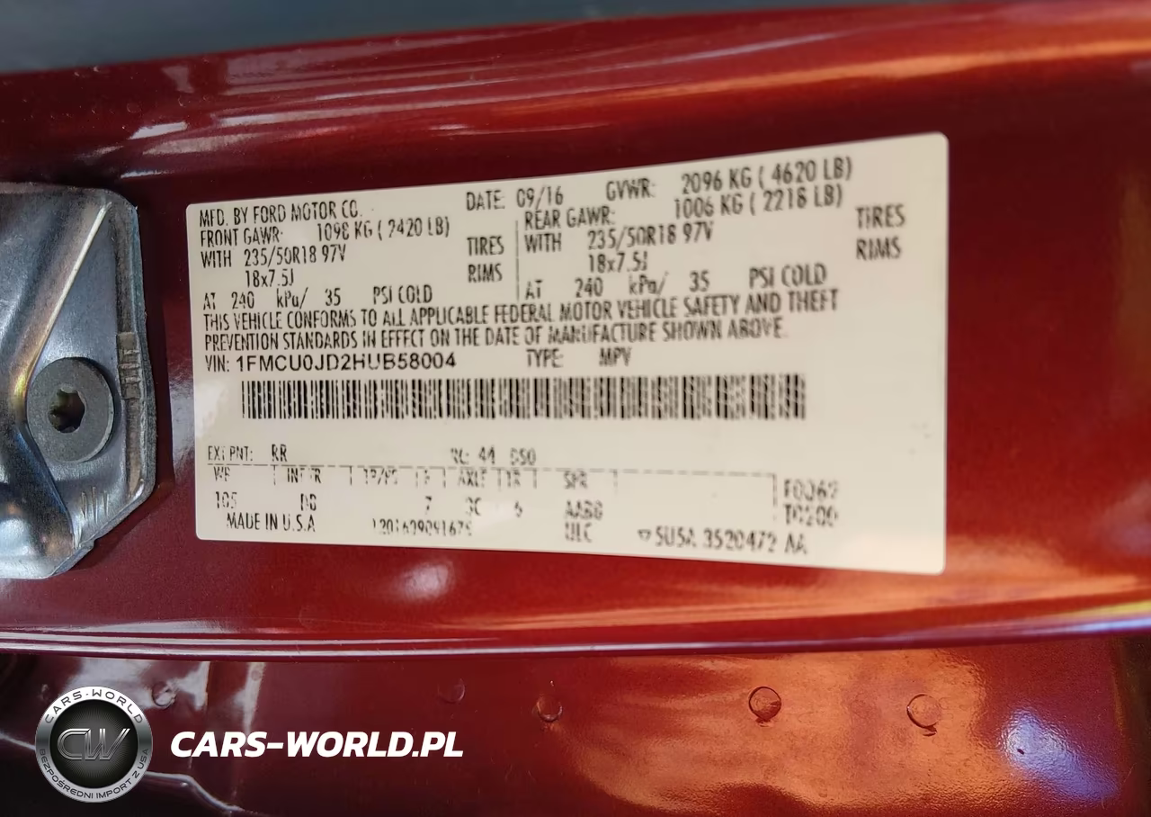 2017 Ford Escape Titanium VIN:1FMCU0JD2HUB58004 - 9
