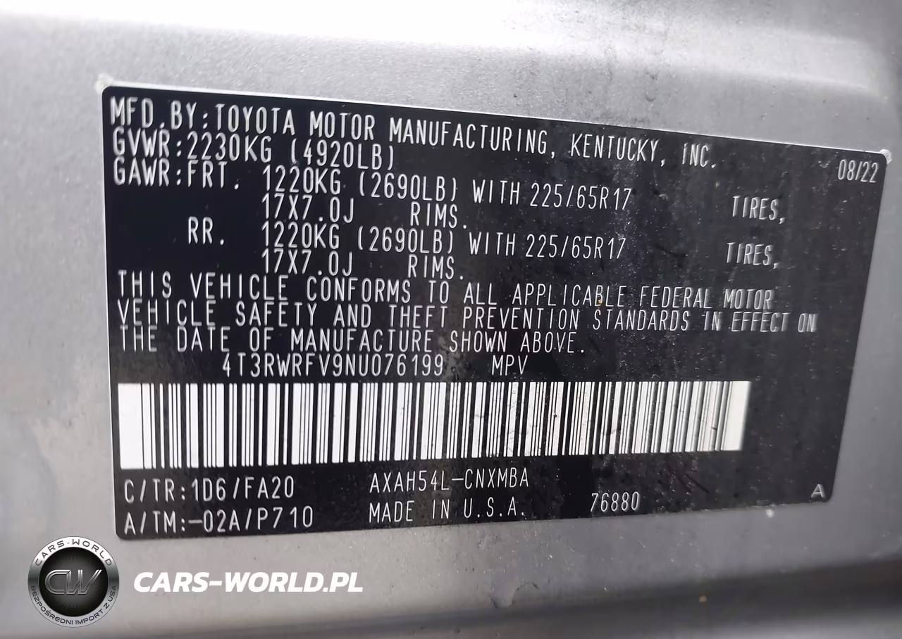 2022 Toyota Rav4 Hybrid Xle VIN:4T3RWRFV9NU076199 - 9