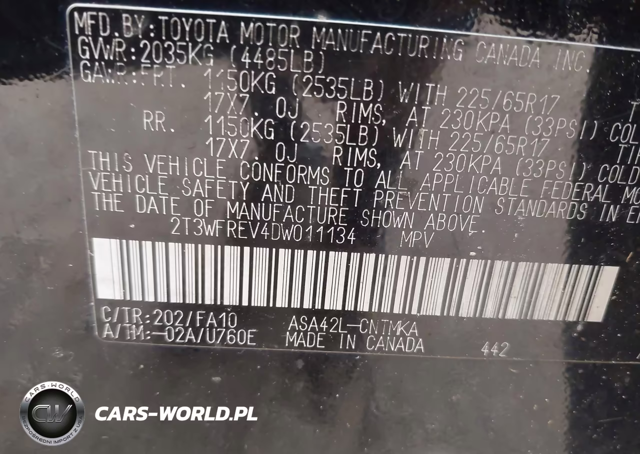 2013 Toyota Rav4 Xle VIN:2T3WFREV4DW011134 - 9