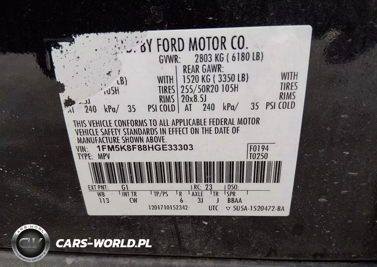 2017 Ford Explorer Limited VIN:1FM5K8F88HGE33303 - 9