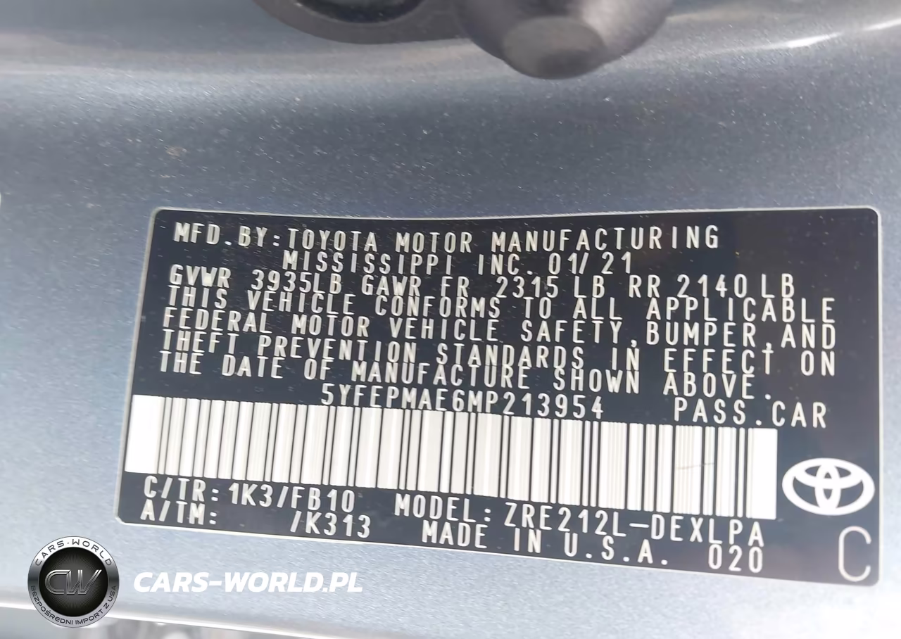 2021 Toyota Corolla Le VIN:5YFEPMAE6MP213954 - 9