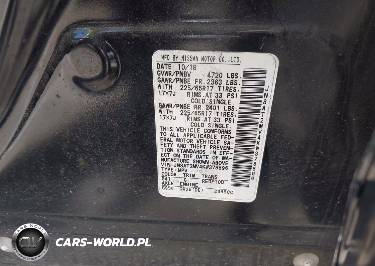 2019 Nissan Rogue Sv VIN:JN8AT2MV4KW378596 - 9