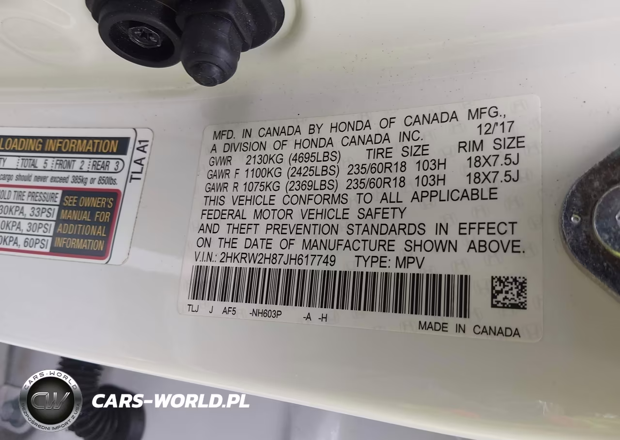 2018 Honda Cr-V Ex-L-Ex-L Navi VIN:2HKRW2H87JH617749 - 9