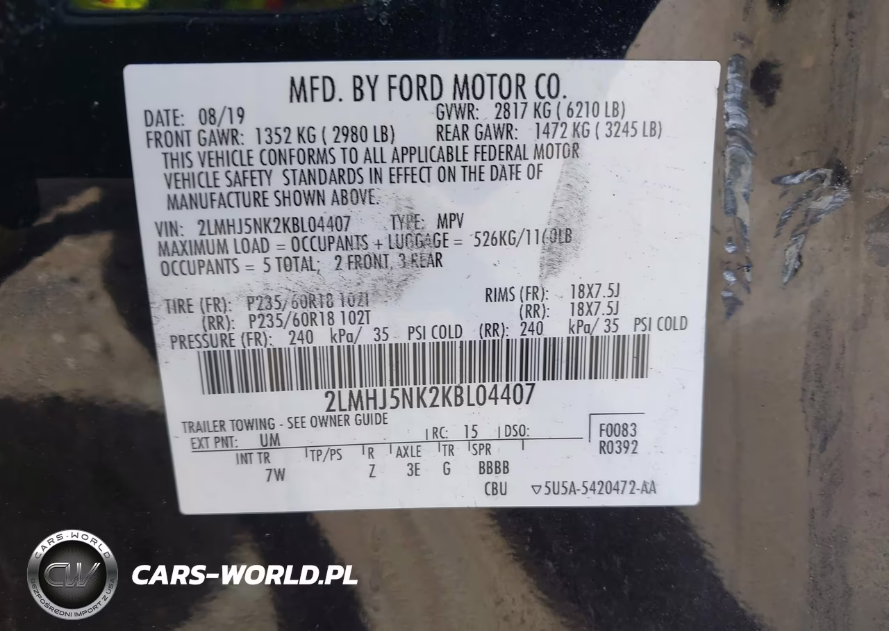 2019 Lincoln Mkt Livery VIN:2LMHJ5NK2KBL04407 - 9