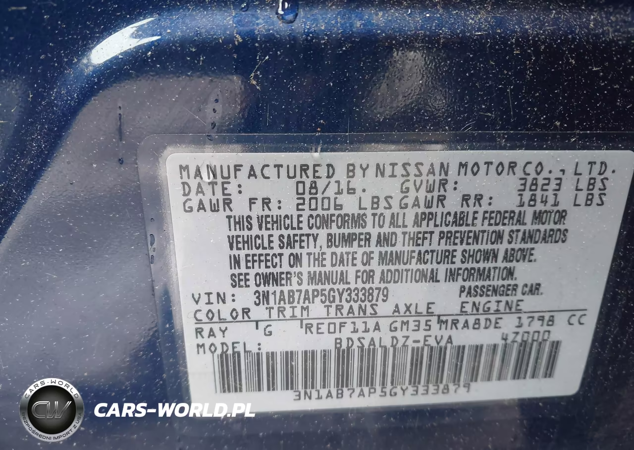 2016 Nissan Sentra Sv VIN:3N1AB7AP5GY333879 - 9
