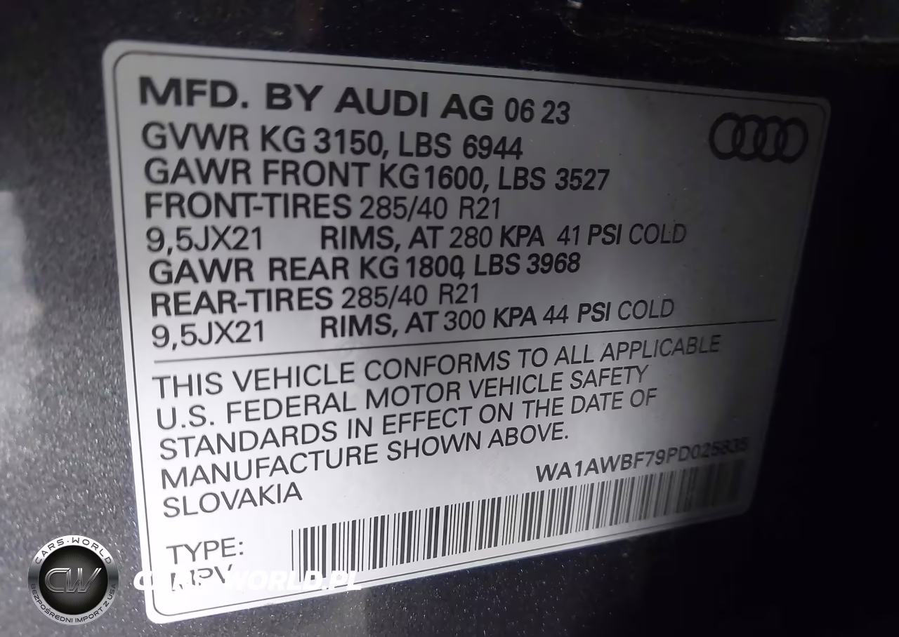 2023 Audi Sq7 Premium Plus Tfsi Quattro Tiptronic VIN:WA1AWBF79PD025835 - 9