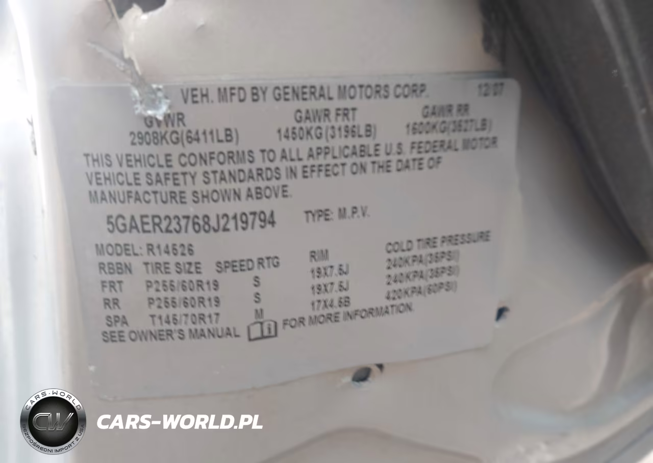 2008 Buick Enclave Cxl VIN:5GAER23768J219794 - 9