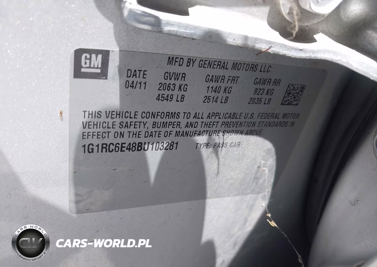 2011 Chevrolet Volt VIN:1G1RC6E48BU103281 - 9