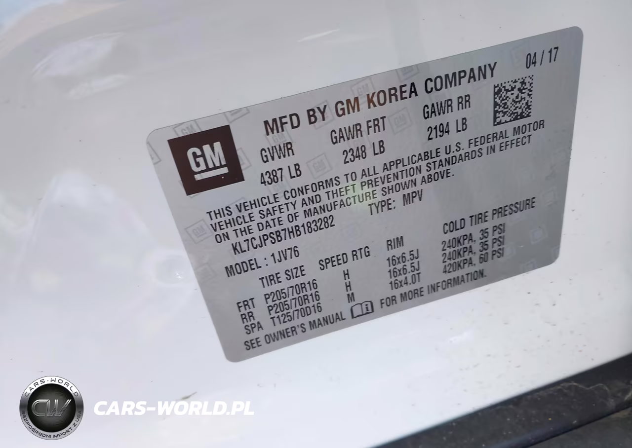 2017 Chevrolet Trax Lt VIN:KL7CJPSB7HB183282 - 9