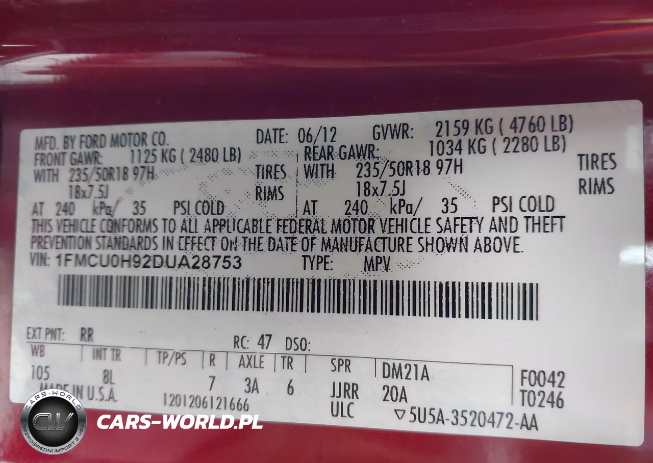 2013 Ford Escape Sel VIN:1FMCU0H92DUA28753 - 9