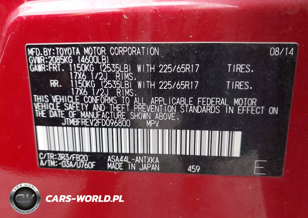 2015 Toyota Rav4 Le VIN:JTMBFREV2FD096800 - 9