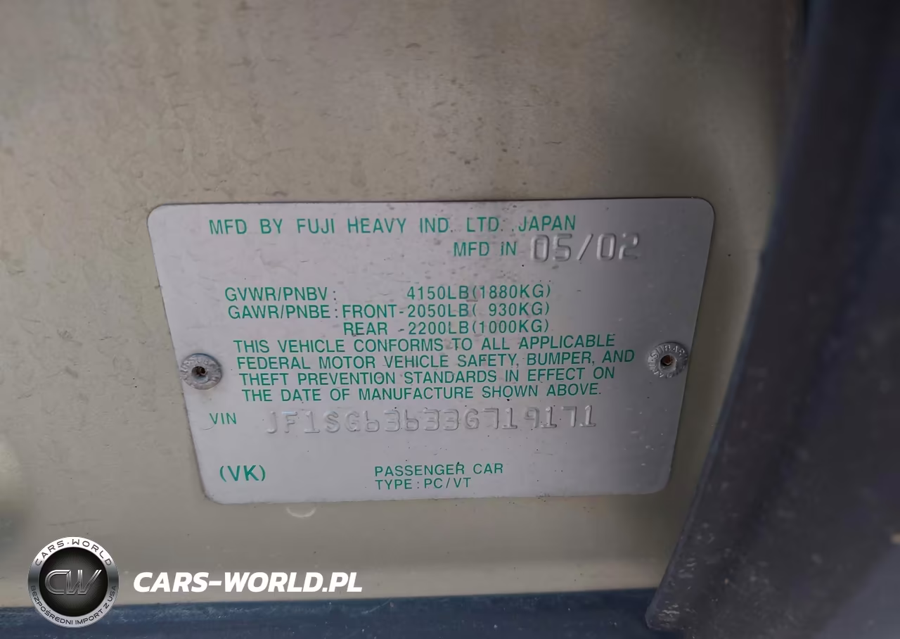 2003 Subaru Forester X VIN:JF1SG63633G719171 - 9