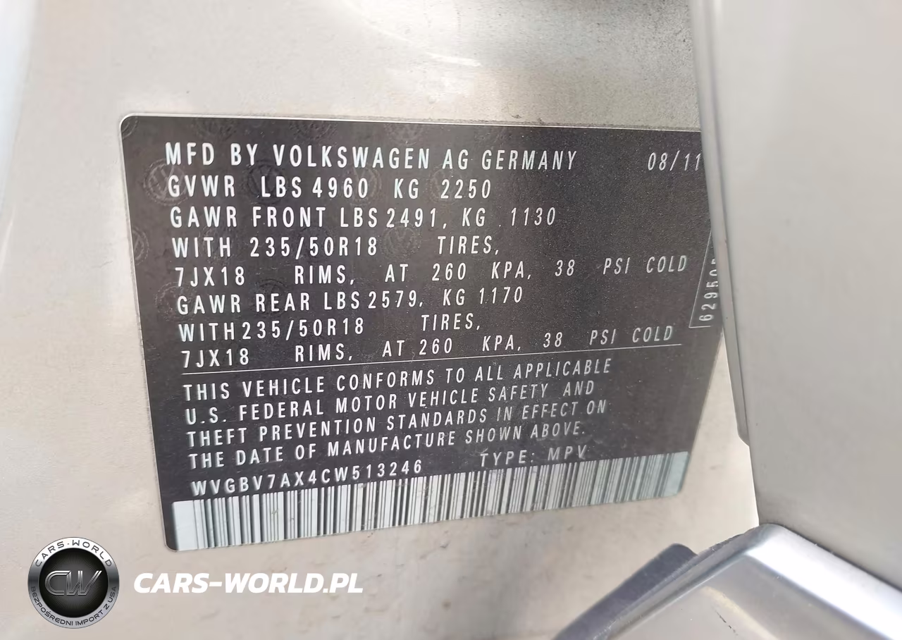 2012 Volkswagen Tiguan Se VIN:WVGBV7AX4CW513246 - 9