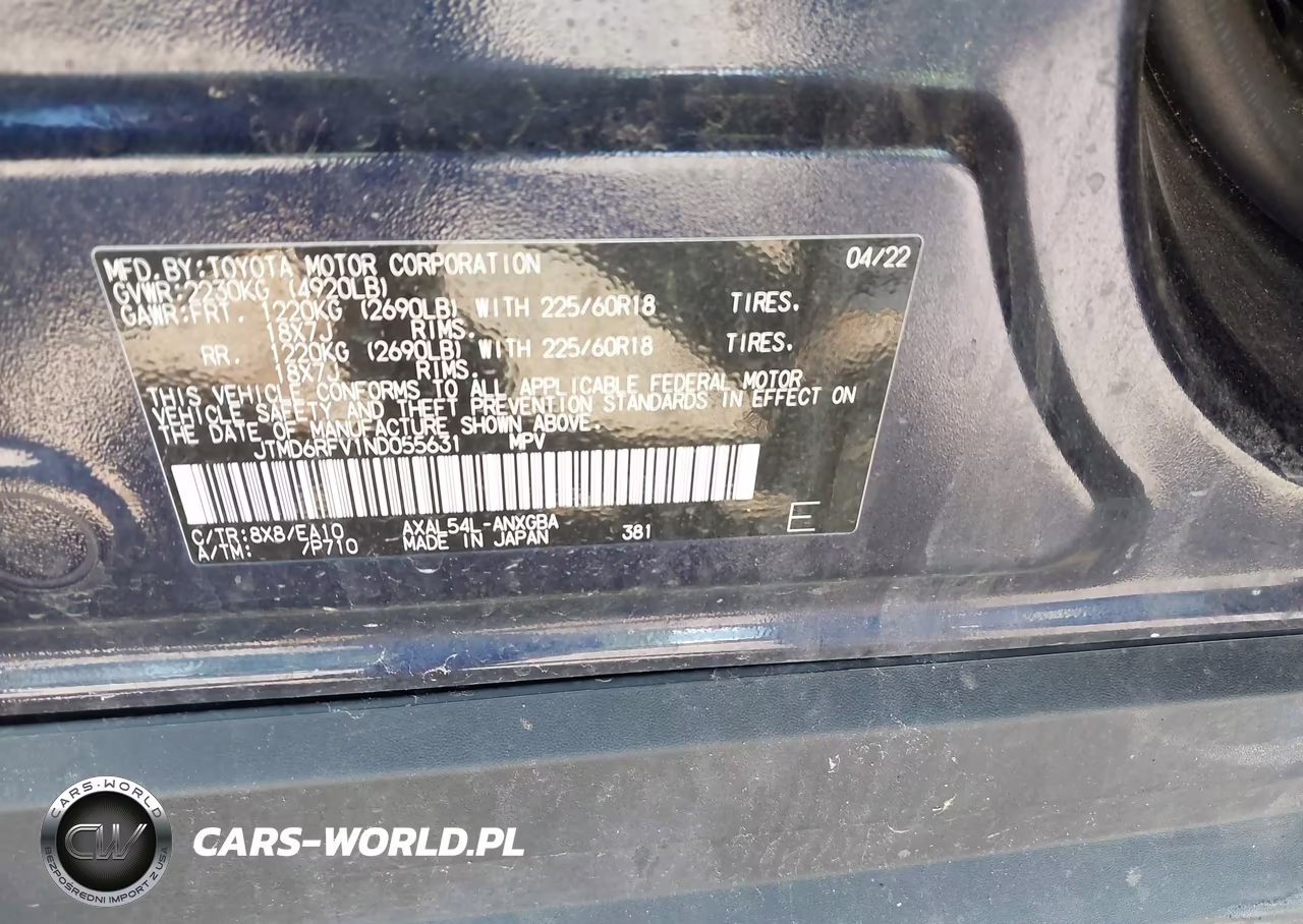 2022 Toyota Rav4 Hybrid Limited VIN:JTMD6RFV1ND055631 - 9