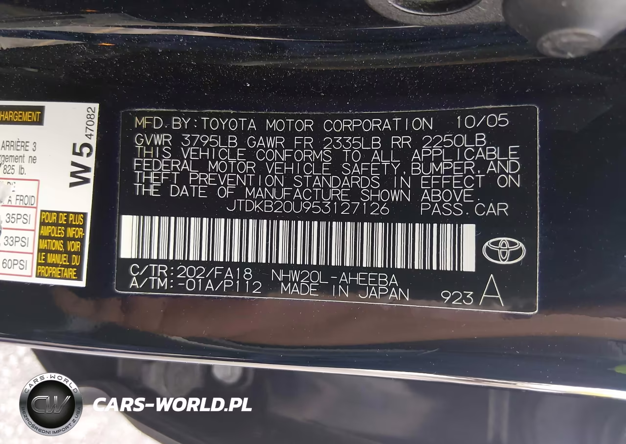 2005 Toyota Prius VIN:JTDKB20U953127126 - 9