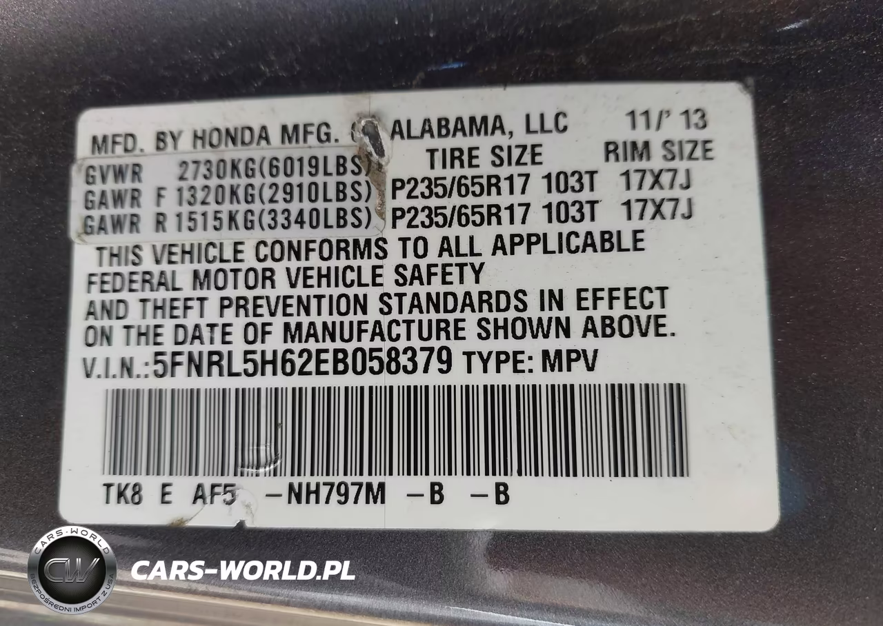 2014 Honda Odyssey Ex-L VIN:5FNRL5H62EB058379 - 9