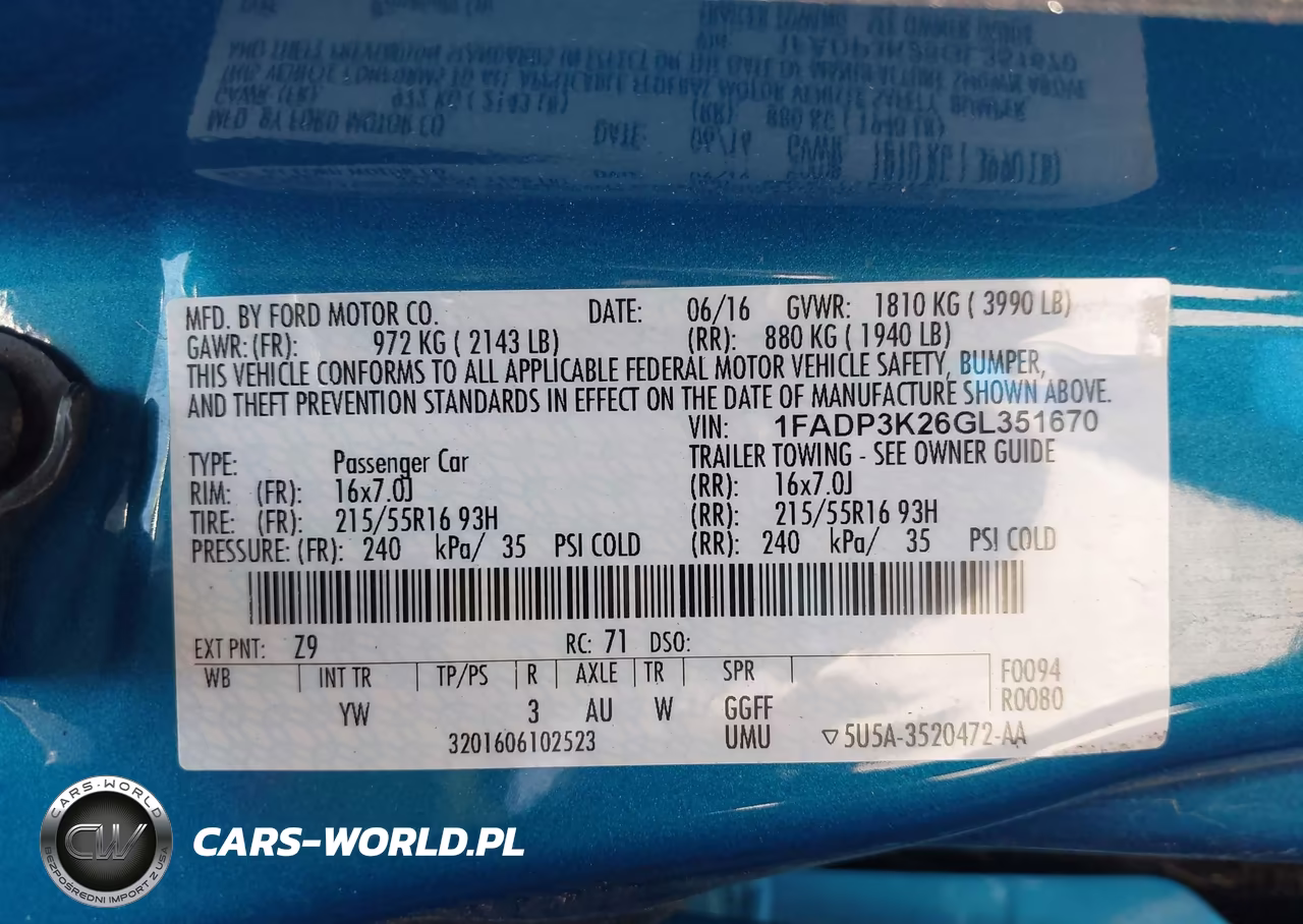 2016 Ford Focus Se VIN:1FADP3K26GL351670 - 9