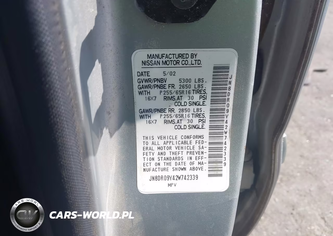 2002 Nissan Pathfinder Se VIN:JN8DR09Y42W742339 - 9