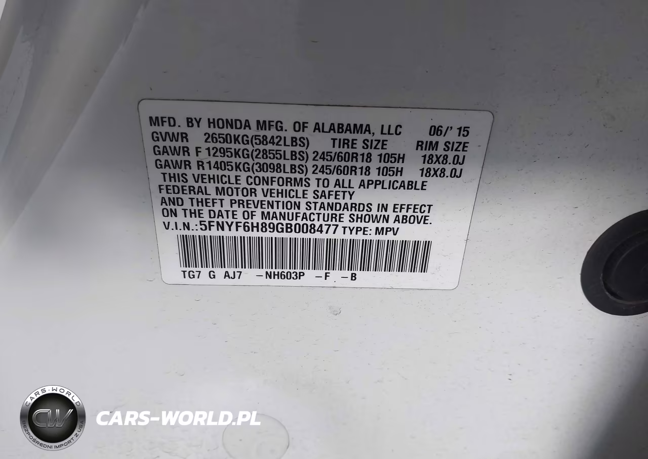 2016 Honda Pilot Ex-L VIN:5FNYF6H89GB008477 - 9