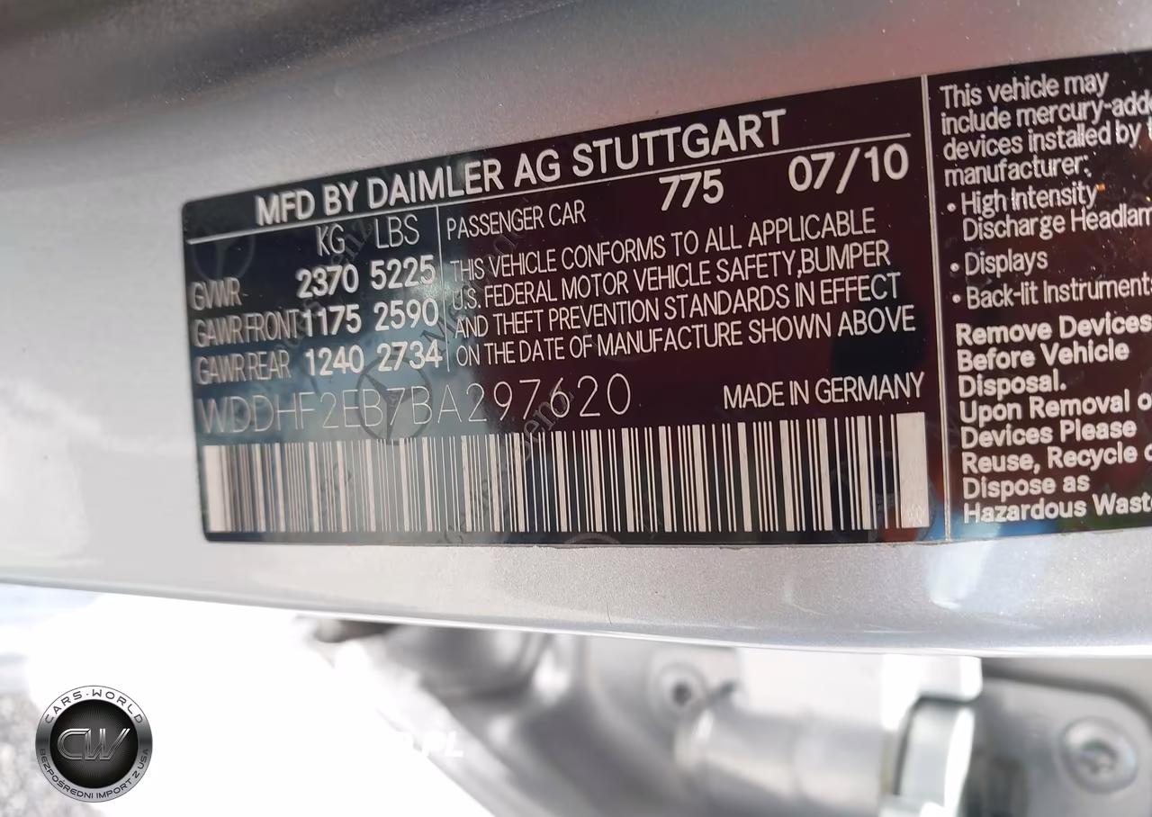2011 Mercedes-Benz E 350 Bluetec VIN:WDDHF2EB7BA297620 - 9