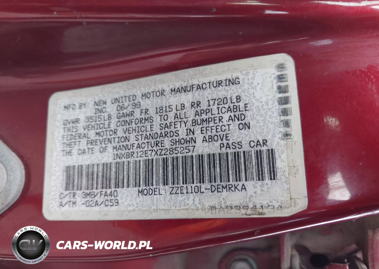 1999 Toyota Corolla Ve VIN:1NXBR12E7XZ285257 - 9