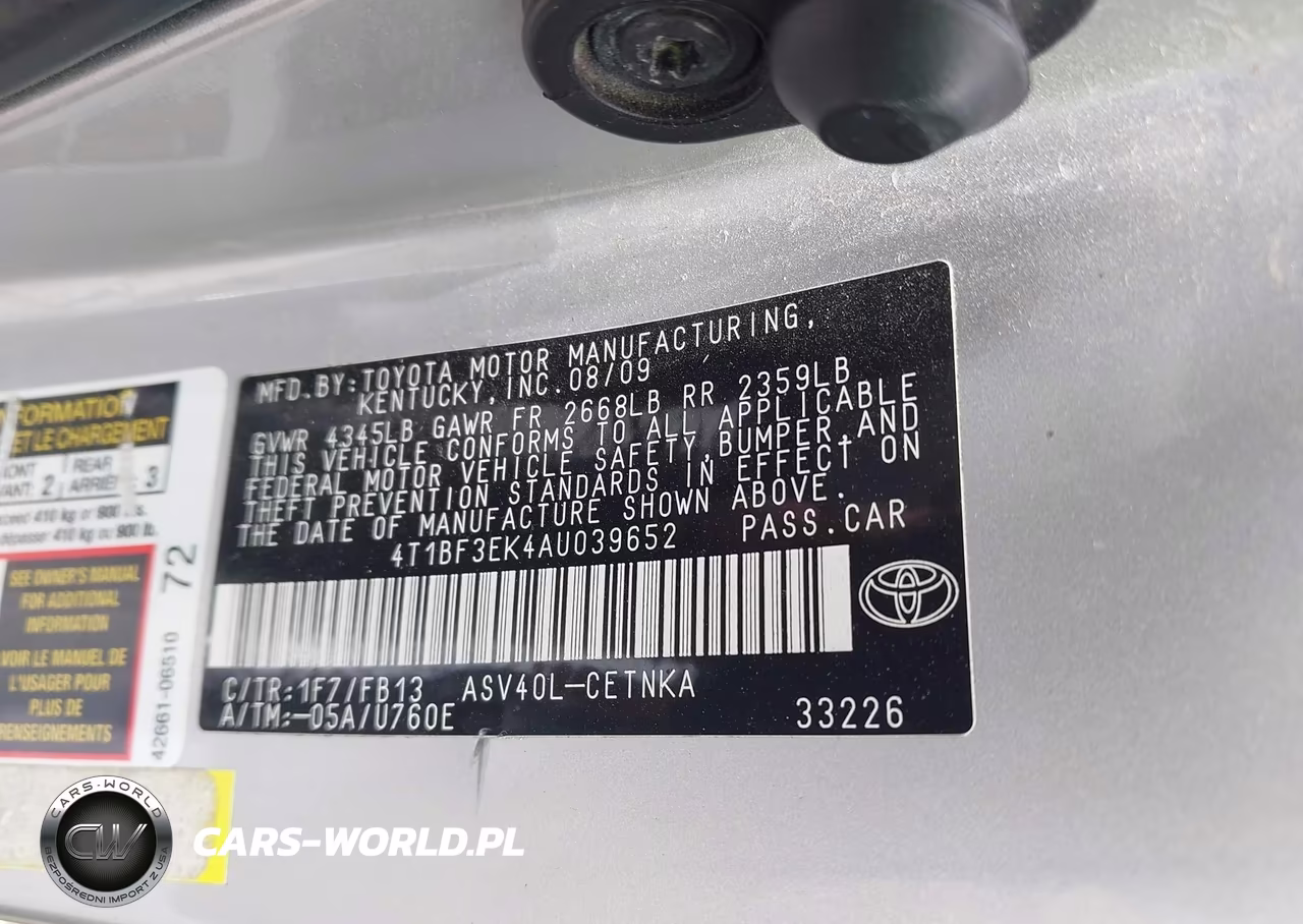 2010 Toyota Camry Le VIN:4T1BF3EK4AU039652 - 9